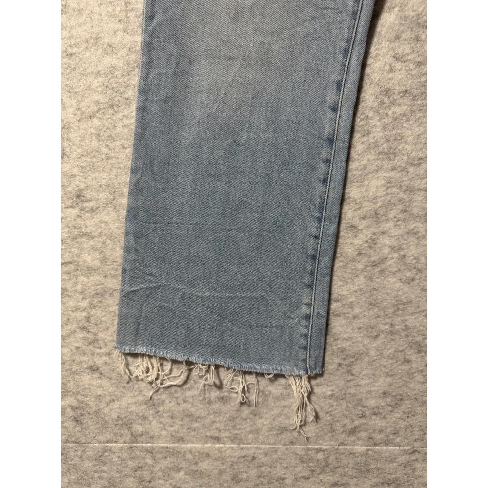 Madewell Womens Size 11 Capri Raw Hem Light Blue Distressed Worn Pants
